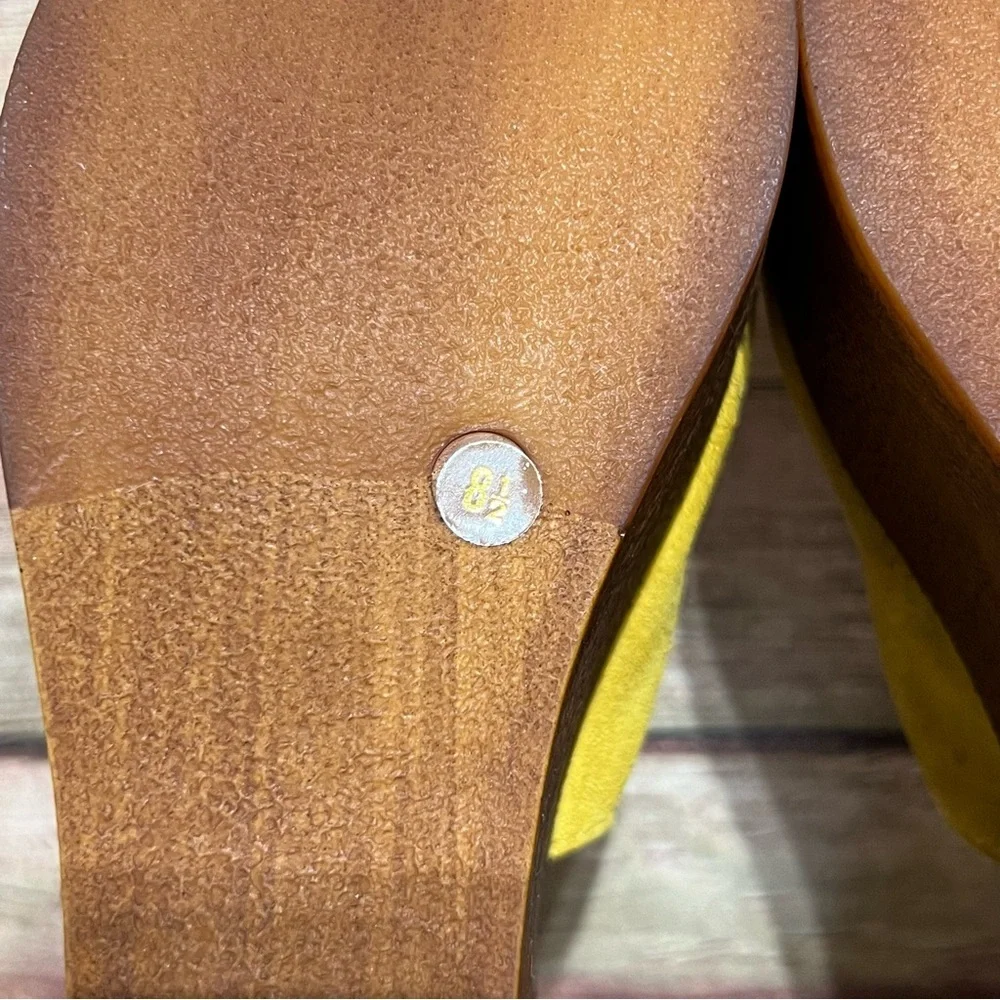Seychelles Yellow Suede Revolve Laugh More Platform Sandals